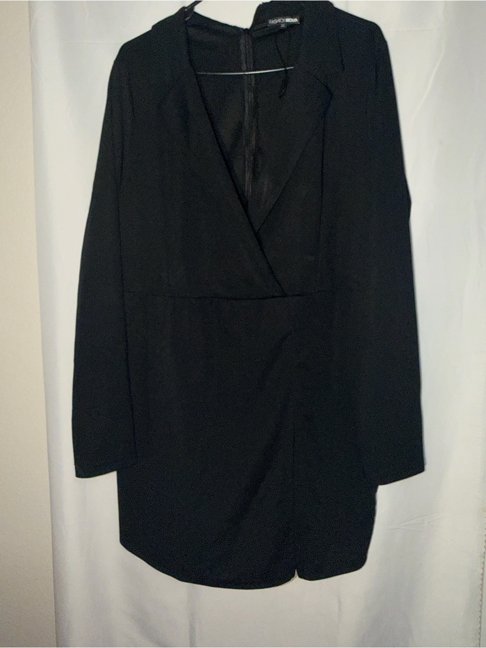Fashion Nova Womens Black Long Sleeve Blazer romp
